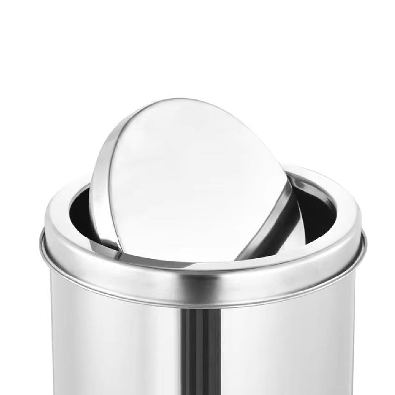 Lixeira Inox 8L Pedal Retro Banheiro e Cozinha