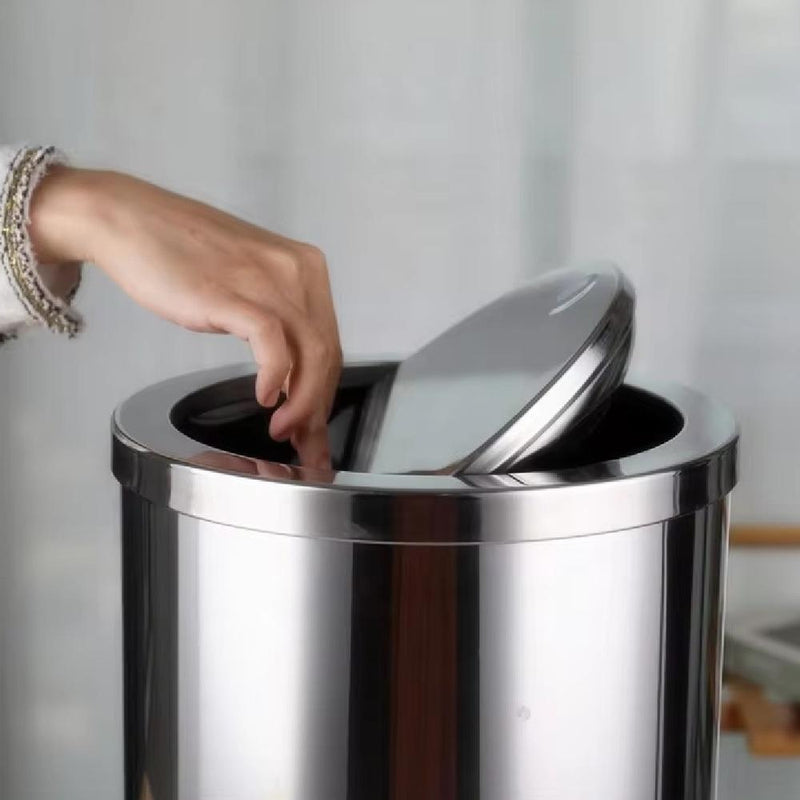 Lixeira Inox 8L Pedal Retro Banheiro e Cozinha