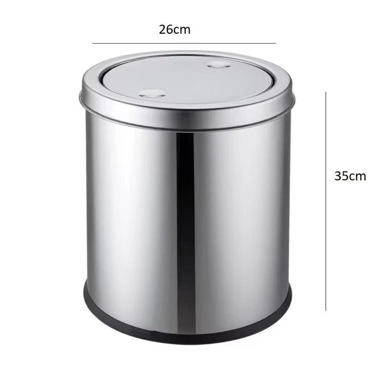 Lixeira Inox 8L Pedal Retro Banheiro e Cozinha