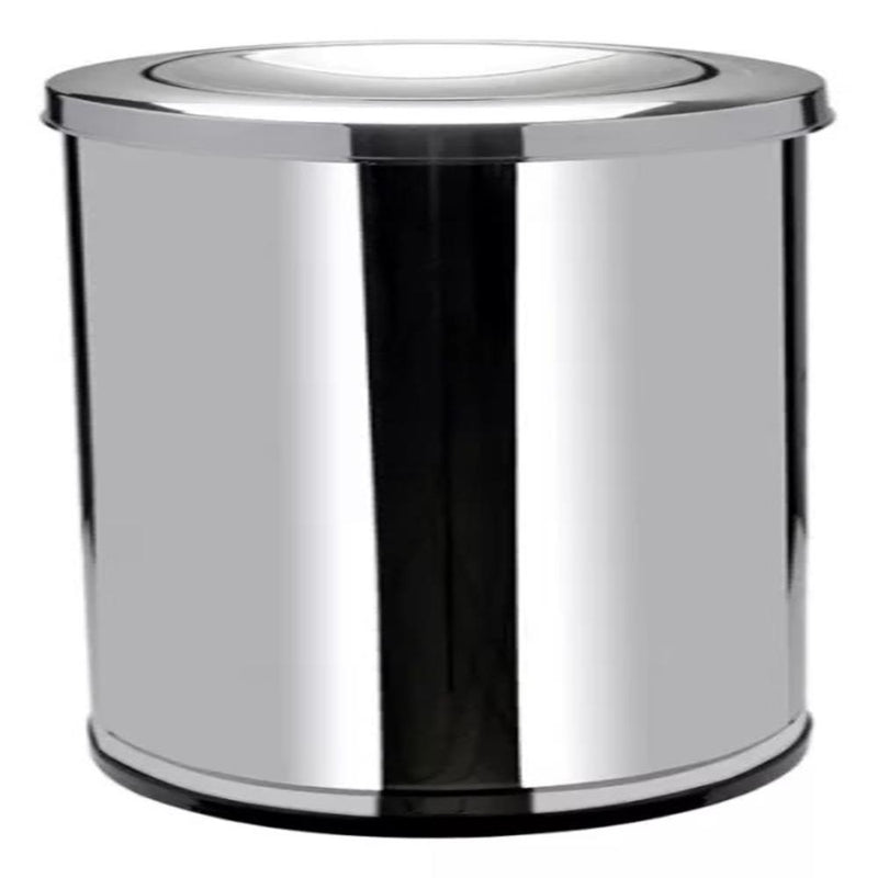 Lixeira Inox Basculante 30L Tampa Giratória Cozinha Banheiro