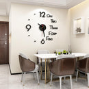 Relógio de Parede 3D 50cm Preto - Luxo e Decoração