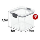 Pote hermetico Quadrado Transparente com Trava 650ML