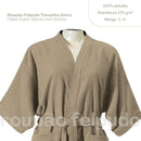 Roupão de banho felpudo 100% algodao hipoalergenico Marrom Claro Cogumelo