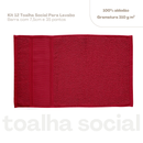 Kit 12 toalhas de lavabo social Vermelho Veludo (800SOCIAL009)