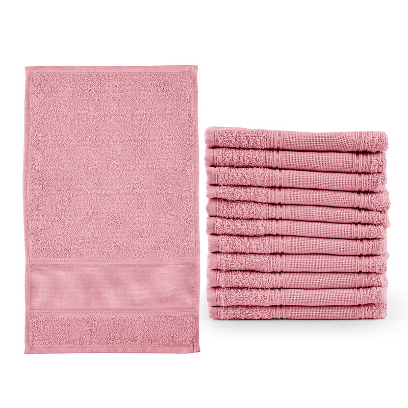 Kit 12 toalhas de lavabo social Rosa Baby