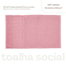 Kit 12 toalhas de lavabo social Rosa Baby