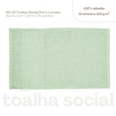 Kit 12 toalhas de lavabo social Verde Matcha