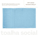 Kit 12 toalhas de lavabo social Azul Clarinho
