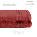 Kit 02 toalhas de banho linea Vermelho Tango