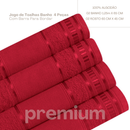 Jogo de toalha de banho 4 peças premium Vermelho Veludo