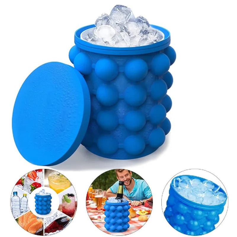 Forma de Gelo Silicone 120 Cubos 4 em 1 Multiuso Ice Magic
