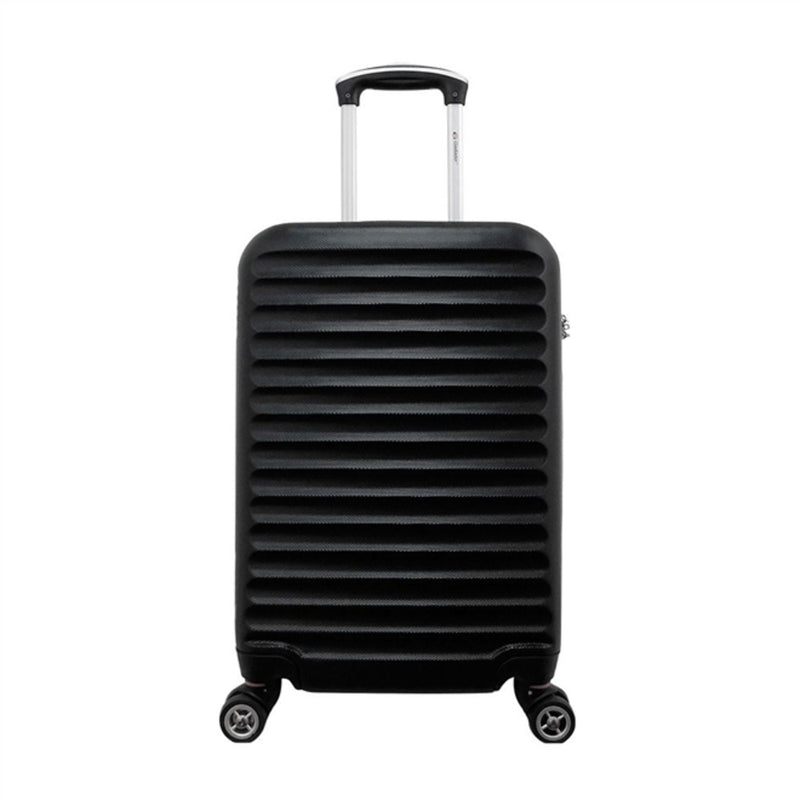 Mala de Viagem Rígida ABS Pequena com Giro 360 e Cadeado Cor:Preto;Tamanho:U