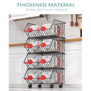 Carrinho Multiuso com 5 Prateleiras em Aço Preto Organizador