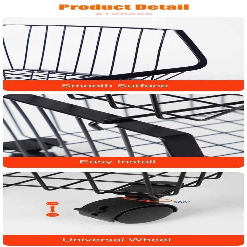 Carrinho Multiuso com 5 Prateleiras em Aço Preto Organizador