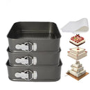 KIT 3 FORMA BOLO TORTA FUNDO REMOVIVEL ASSADEIRA QUADRADA ANTIADERENTE MULTIUSO