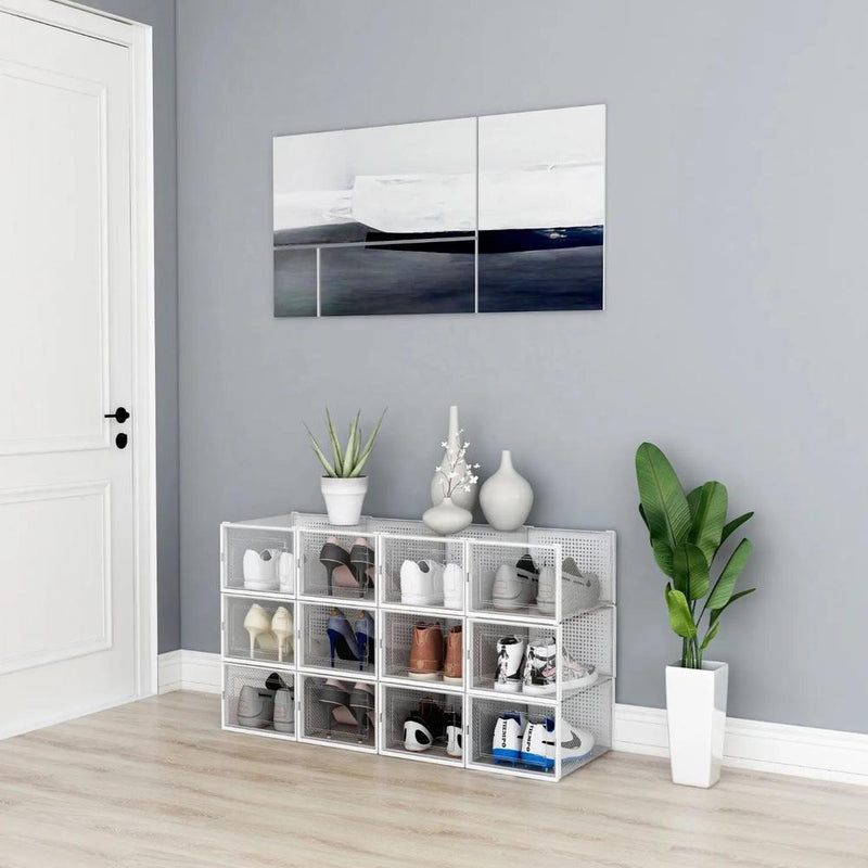 Kit 6 Caixas Empilháveis para Sapatos  Organizador Dobrável Cor:Laranja;Tamanh