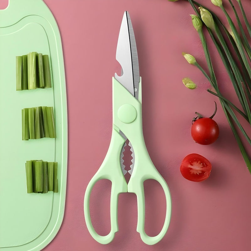 Kit 4 Peças Cozinha Tábua Faca Tesoura Descascador Luatek LCC-2313