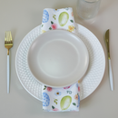 Kit 2 Guardanapos de Tecido Estampa Digital Páscoa 35cm x 35cm 100% Poliéster