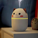 Umidificador de Ar Gatinho Difusor Aromatizador USB Portátil com 7 Luzes LED Co