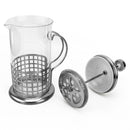 CAFETEIRA FRANCESA EM INOX DECORADA PRENSA CHALEIRA EM VIDRO CREMEIRA BULE FRENC