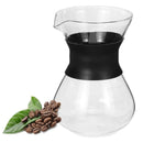 CAFETEIRA VIDRO COM COADOR INOX FILTRO PASSADOR CAFE 400ML BULE JARRA MANUAL BOR