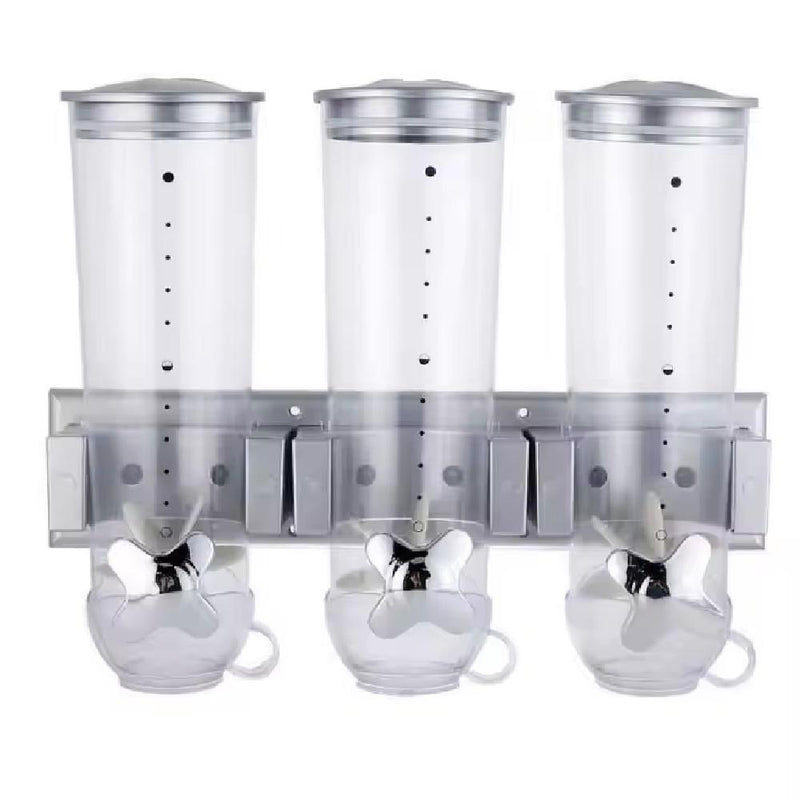 DISPENSER DE PAREDE PORTA CEREAIS TRIPLO ALIMENTOS ORGANIZADOR GIGANTE SUCRILHOS