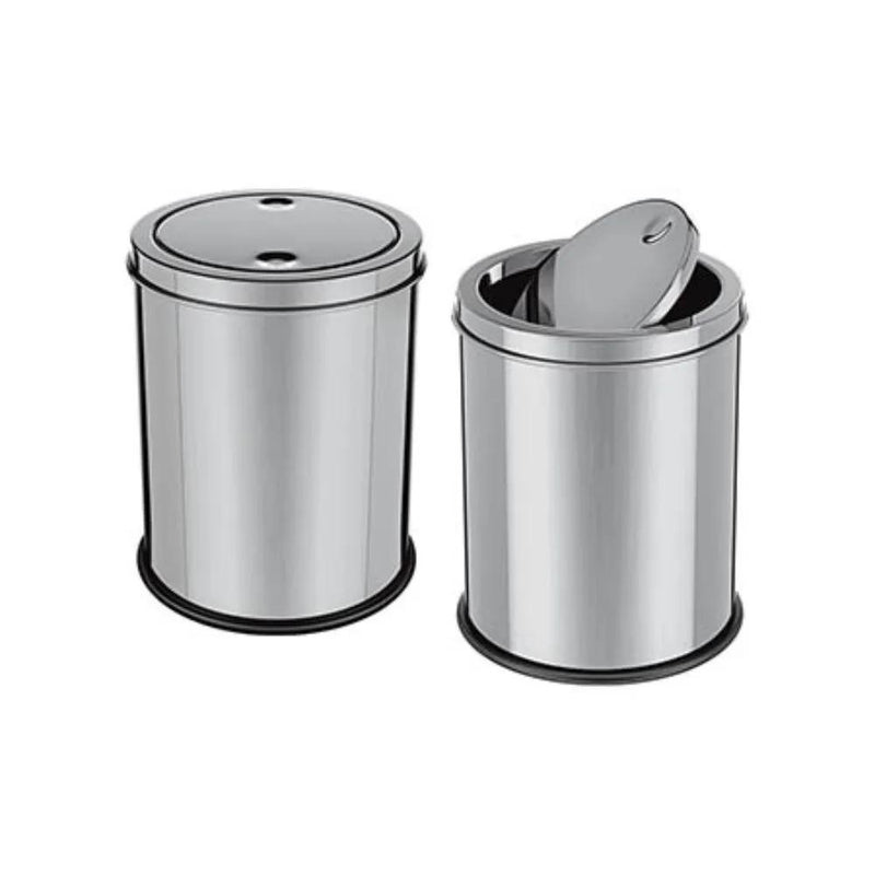 LIXEIRA EM INOX BASCULANTE 5 LITROS CESTO DE LIXO ANTI ODOR TAMPA GIRATORIA VAI