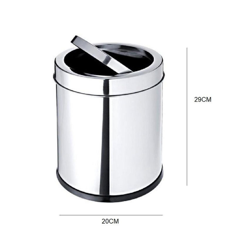 LIXEIRA EM INOX BASCULANTE 5 LITROS CESTO DE LIXO ANTI ODOR TAMPA GIRATORIA VAI