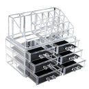 ORGANIZADOR MAQUIAGEM 6 GAVETAS ACRILICO GRANDE 17 DIVISORIAS PORTA BATOM COSMET