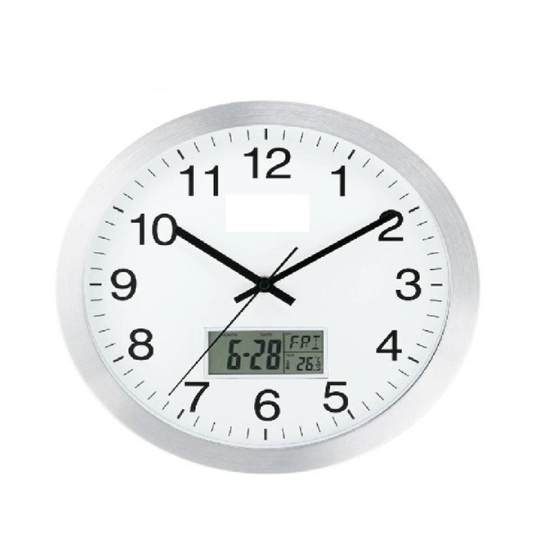 RELOGIO PAREDE COMPLETO TERMOMETRO DIGITAL CALENDARIO DESPERTADOR ESCRITORIO SAL