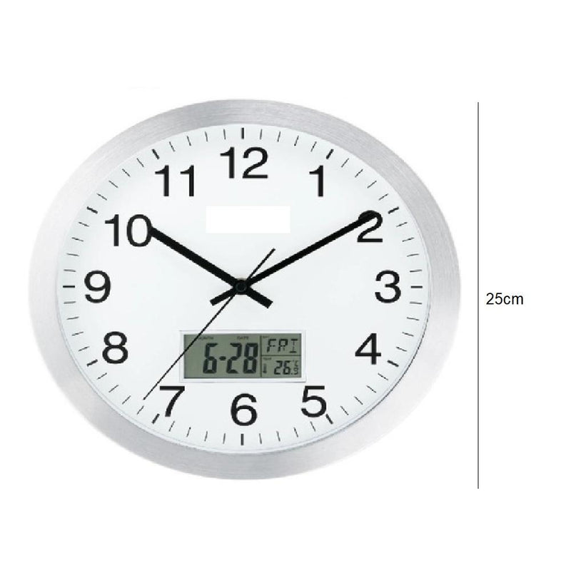 RELOGIO PAREDE COMPLETO TERMOMETRO DIGITAL CALENDARIO DESPERTADOR ESCRITORIO SAL