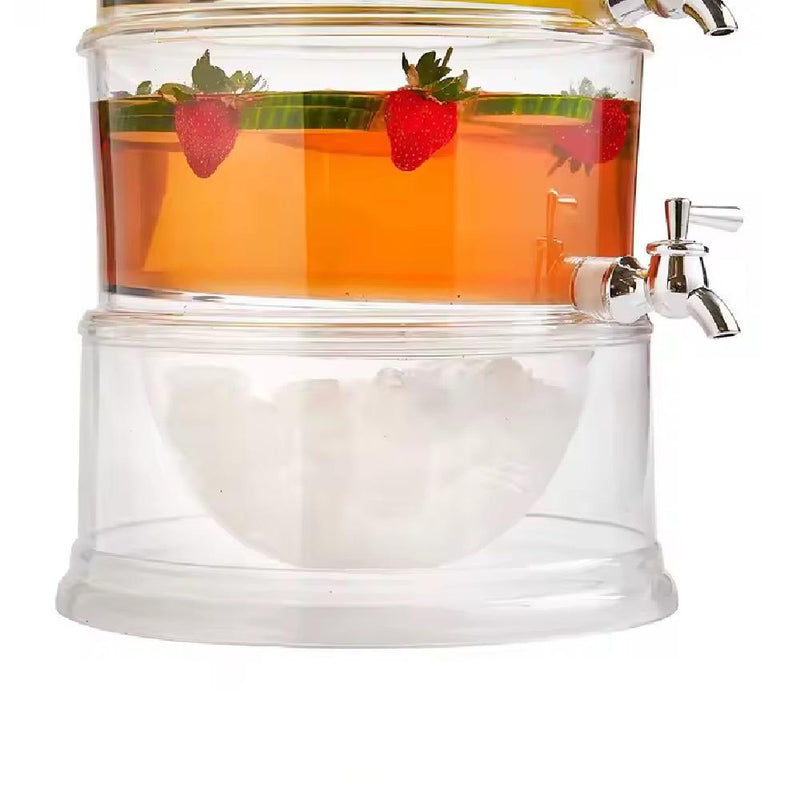 SUQUEIRA TRIPLA DISPENSER 3 EM 1 GRANDE 10,5 LITROS ACRILICA MULTIUSO EMPILHAVEL