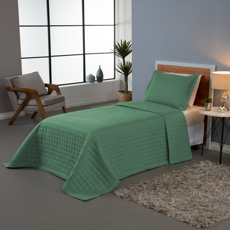 Kit Cobre Leito Matelado Copacabana 2 Peças Solteiro 100% Poliéster Microperca