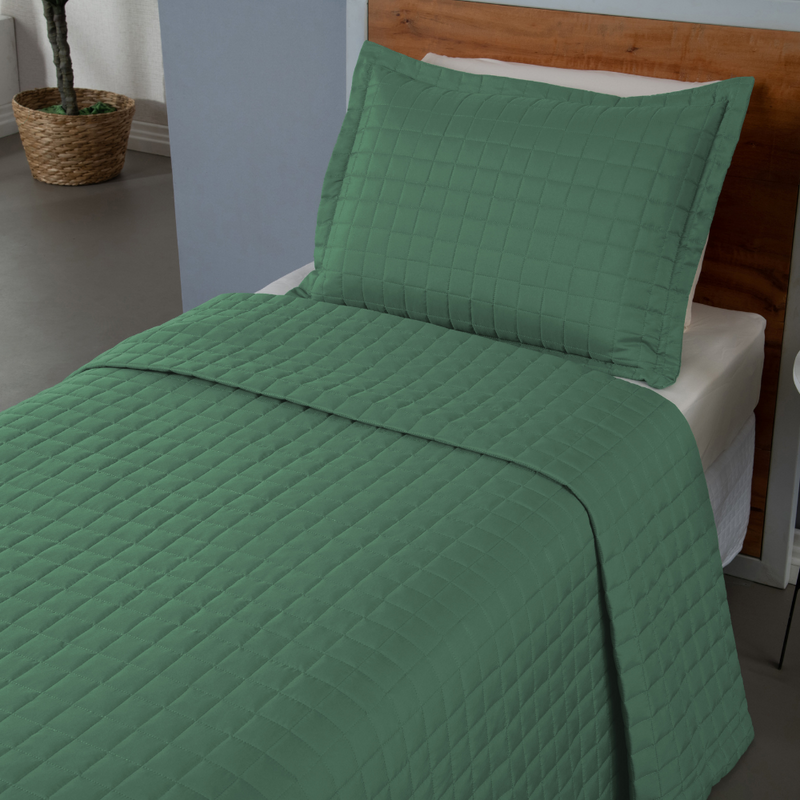 Kit Cobre Leito Matelado Copacabana 2 Peças Solteiro 100% Poliéster Microperca