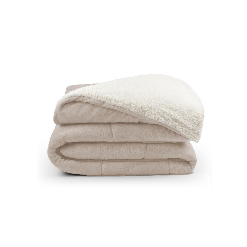 Coberdrom Cobertor Dupla Face 1 Peça Casal Manta Soft e Sherpa de Carneiro  - A