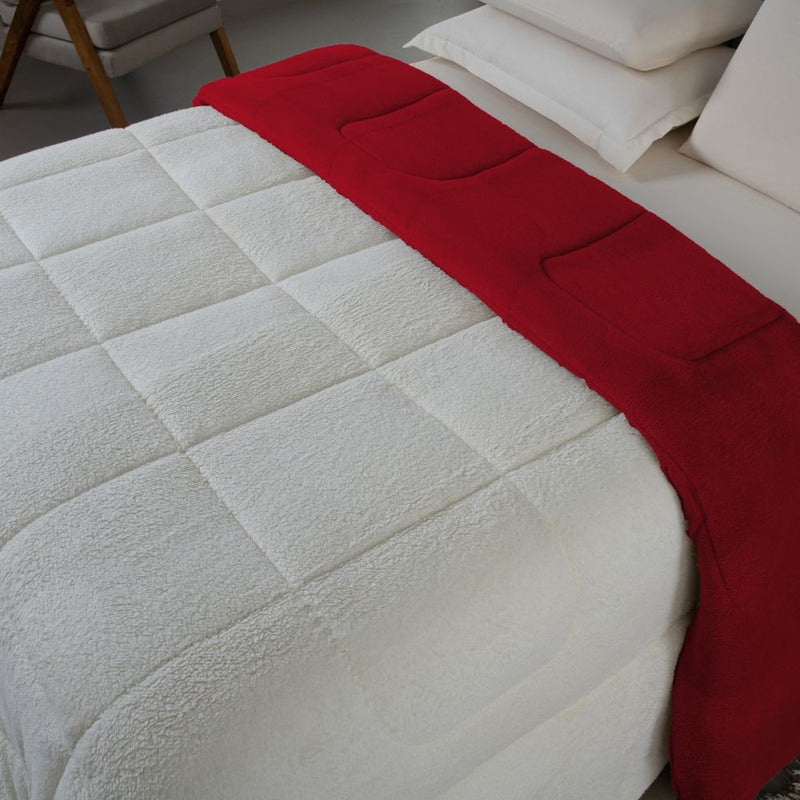 Coberdrom Cobertor Dupla Face 1 Peça Queen Manta Soft e Sherpa de Carneiro - Ma