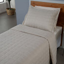 Kit Cobre Leito Solteiro Dupla Face Soft Matelado 2 Peças Areia 100% Poliéster