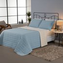 Cobre Leito  Matelado Dupla Face Sherpa de Carneiro 3 Peças Queen 80% Algodão / 20% Poliéster Percal 180 Fios - Azul (VED1425301)