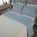 Cobre Leito  Matelado Dupla Face Sherpa de Carneiro 3 Peças Queen 80% Algodão / 20% Poliéster Percal 180 Fios - Azul (VED1425301)