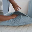 Cobre Leito  Matelado Dupla Face Sherpa de Carneiro 3 Peças Queen 80% Algodão / 20% Poliéster Percal 180 Fios - Azul (VED1425301)