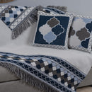 Kit Xale para Sofá Grécia 5 Peças Jacquard com Almofadas 1,35x1,35 m