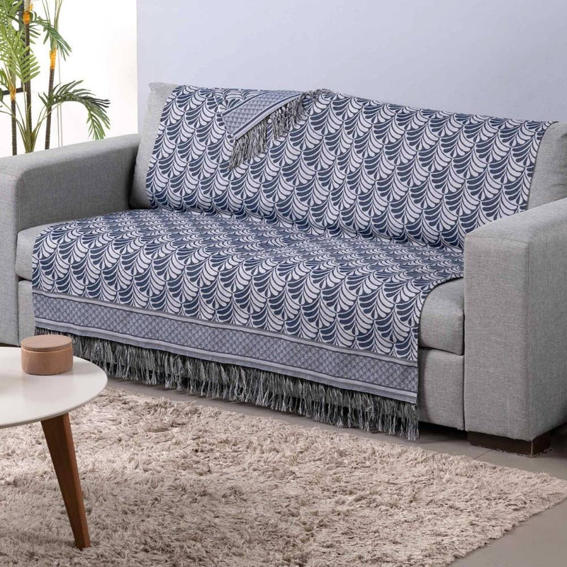 Manta Para Sofá Com Franja Luxor 1 Peça 2,10m x 1,35m 60% Algodão / 40% Poliéster Tecido Jacquard