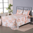 Jogo de Lençol Encantare Ponto Palito Estampado Completo 4 Peças Queen 80% Alg