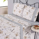 Jogo de Lençol Encantare Ponto Palito Estampado Completo 4 Peças Casal 80% Alg