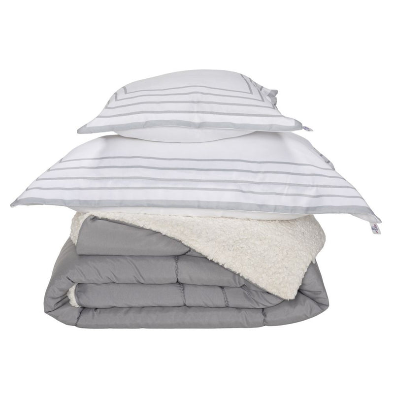 Kit Coberdrom Soft 03 Peças Solteiro cor:Cinza