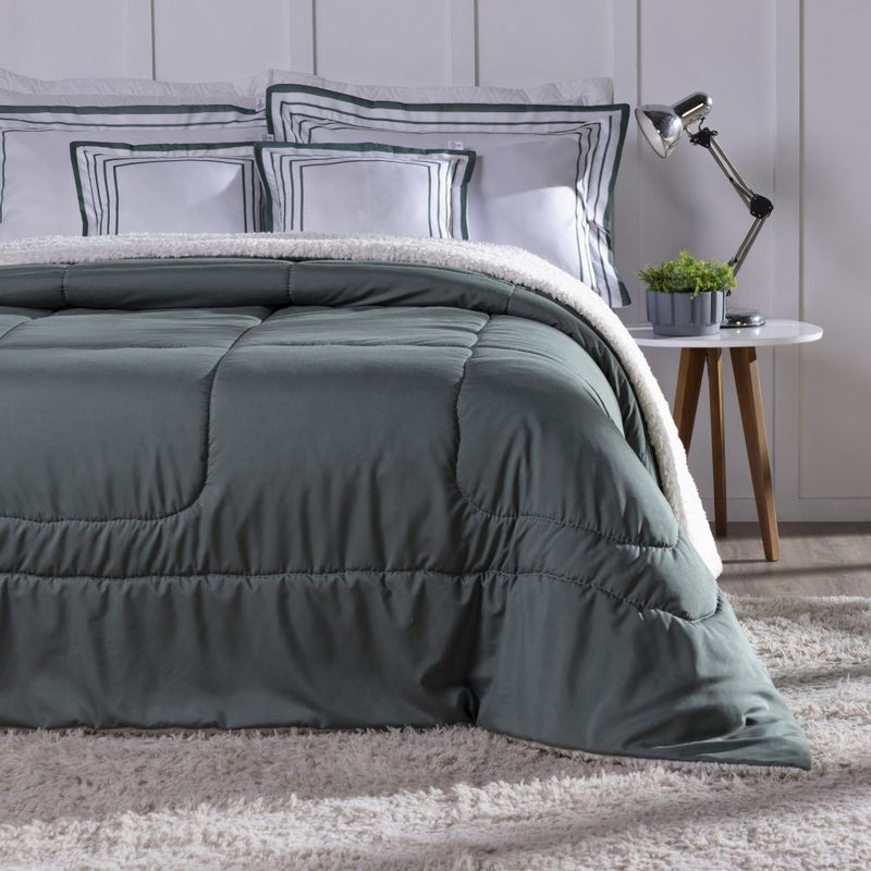 Kit Coberdrom Soft 05 Peças King cor:Verde Militar