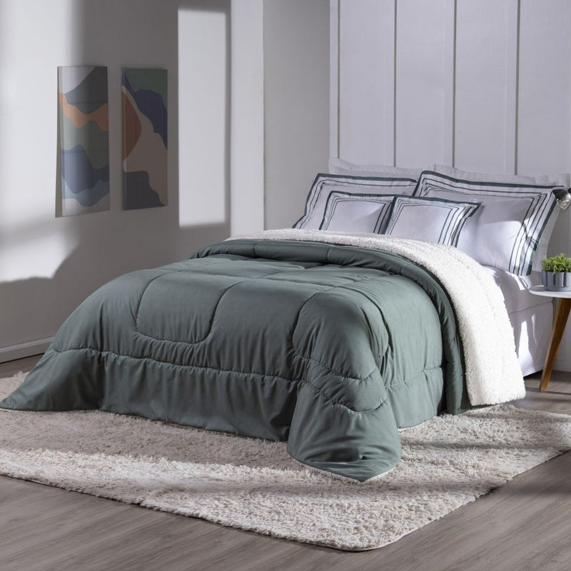 Kit Coberdrom Soft 05 Peças King cor:Verde Militar