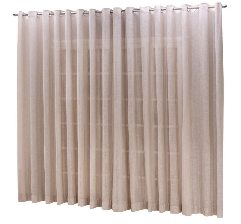 Cortina linho tecido 5,00x2,50 Para Varão Simples Cor:Avelã