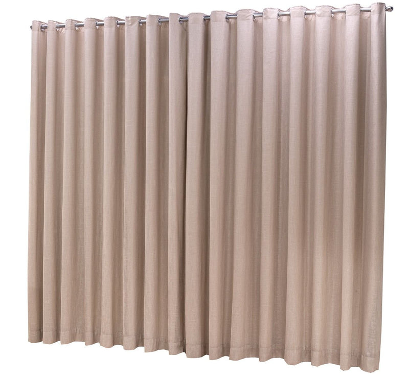 Cortina Microfibra com linho 4,00x2,30 Para Varão Simples Cor:Avelã