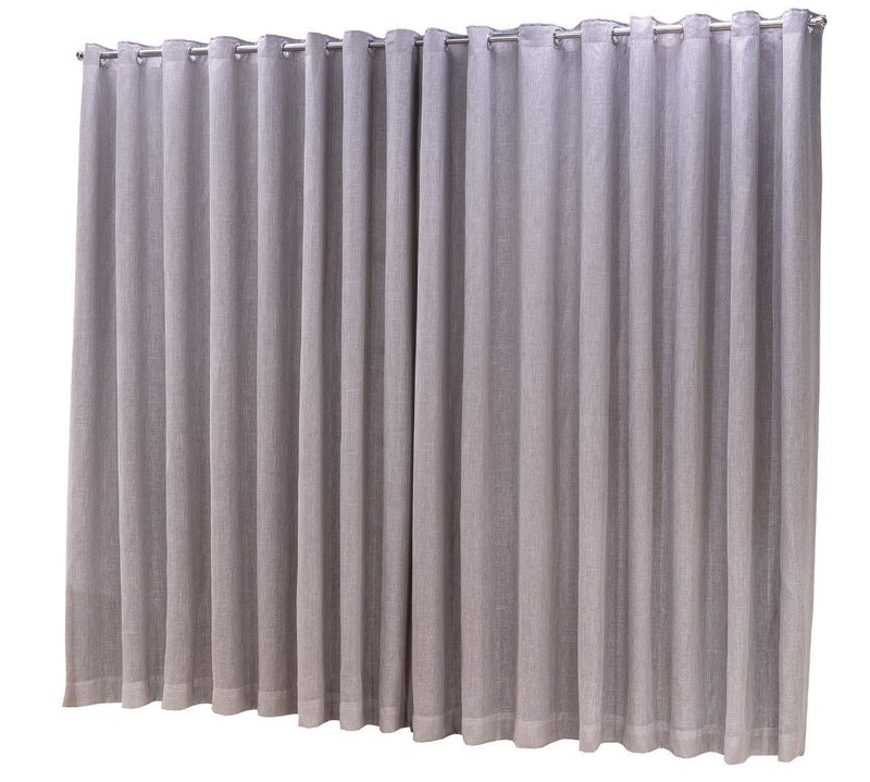 Cortina Microfibra com linho 6,00x2,30 Para Varão Simples Cor:Cinza